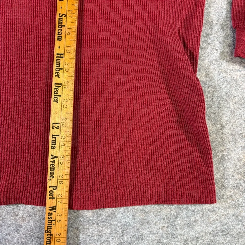 VTG GAP Red Waffle Knit Long Sleeve Thermal Shirt Mens M‎ Made in USA Faded Cozy